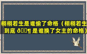 栩栩若生是谁偷了命格（栩栩若生到底 🐶 是谁换了女主的命格）